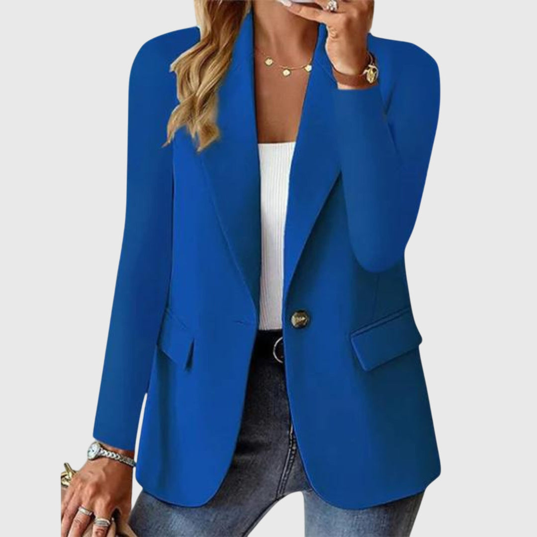 Wrinkle-Resistant Tailored Blazer in Blue — VerolynBoutique