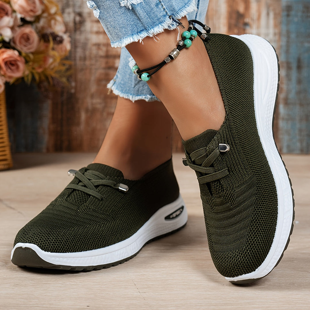 Stretch Knit Comfort Sneakers in Black — VerolynBoutique