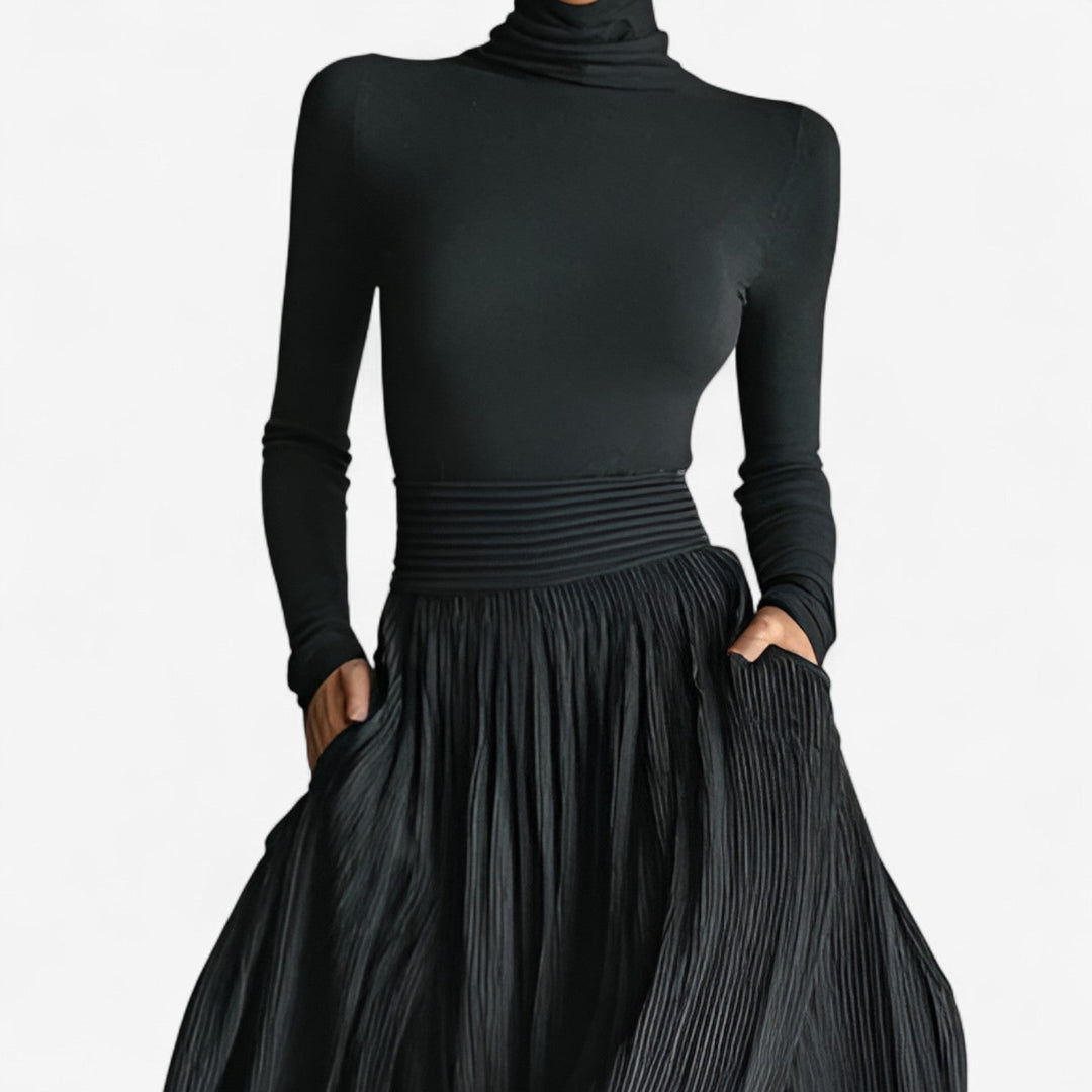 High-Waist Slit Maxi Dress in Black — VerolynBoutique