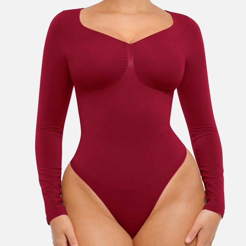 Verolyn - Seamless Long Sleeve Thong Bodysuit