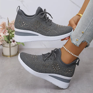 Crystal Knit Trainers in Grey — VerolynBoutique