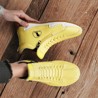 Water-Resistant Side-Zip Comfort Shoes in White — VerolynBoutique