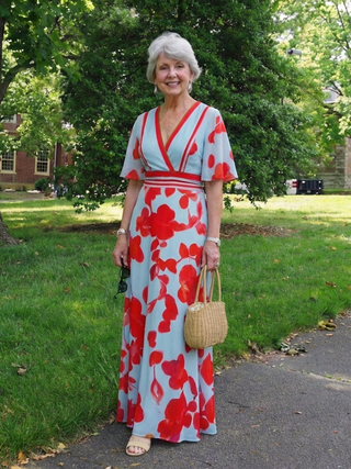 Contrast Trim Floral Maxi Dress in Multicolour — VerolynBoutique