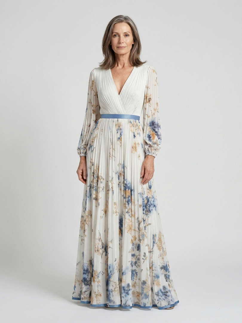 Contrast Waistband Floral Maxi Dress in Multicolour — VerolynBoutique