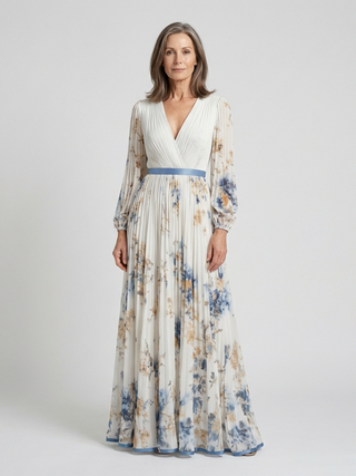 Contrast Waistband Floral Maxi Dress in Multicolour — VerolynBoutique