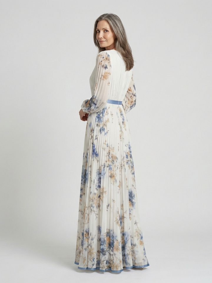Contrast Waistband Floral Maxi Dress in Multicolour — VerolynBoutique
