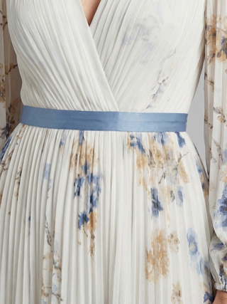 Contrast Waistband Floral Maxi Dress in Multicolour — VerolynBoutique