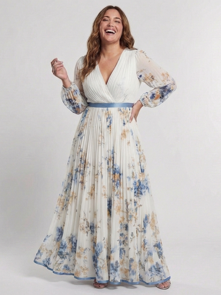 Contrast Waistband Floral Maxi Dress in Multicolour — VerolynBoutique
