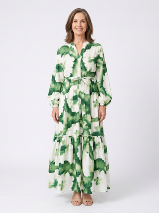 Long Sleeve Tiered Maxi Dress in Multicolour — VerolynBoutique