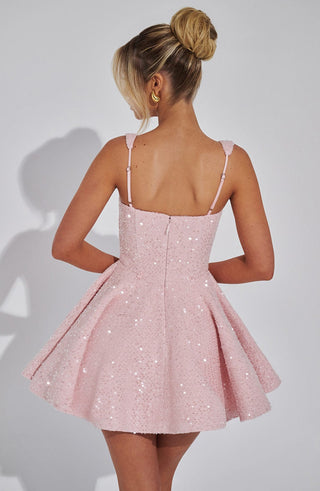Verolyn - Sparkle Bow Mini Dress