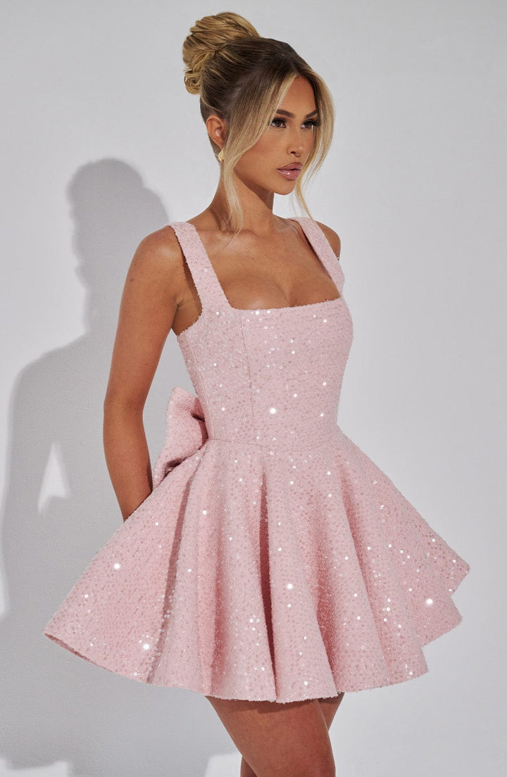 Verolyn - Sparkle Bow Mini Dress