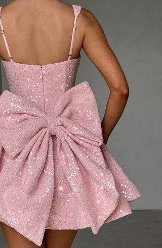 Verolyn - Sparkle Bow Mini Dress