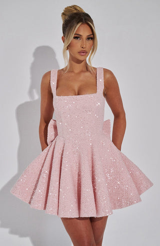 Verolyn - Sparkle Bow Mini Dress