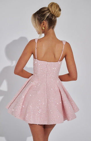 Verolyn - Sparkle Bow Mini Dress