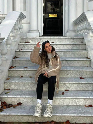 Oversized Teddy Jacket in Coffee Brown — VerolynBoutique