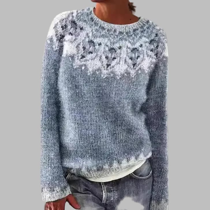 Verolyn dusty blue snowflake yoke jumper