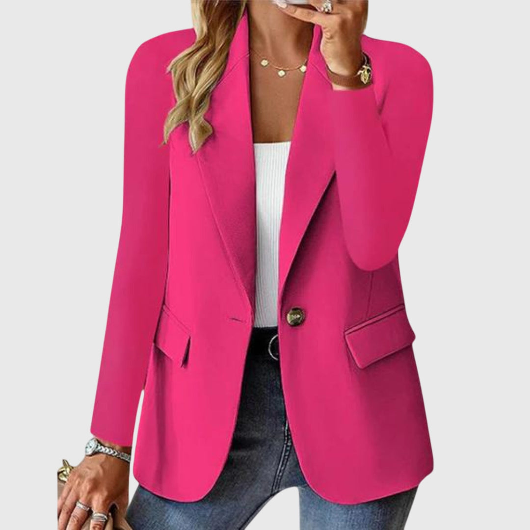 Wrinkle-Resistant Tailored Blazer in Pink — VerolynBoutique