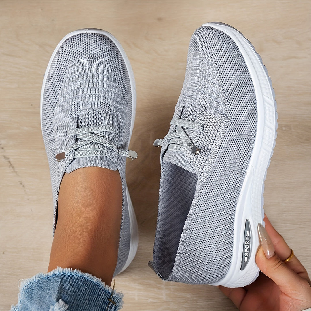 Stretch Knit Comfort Sneakers in Black — VerolynBoutique