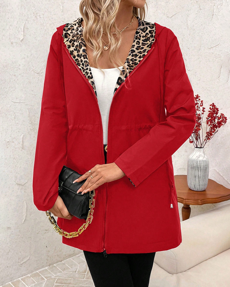 Verolyn - Reversible Leopard Hooded Coat