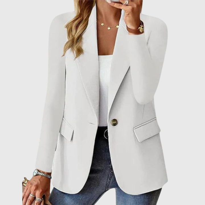 Wrinkle-Resistant Tailored Blazer in White — VerolynBoutique
