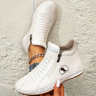 Water-Resistant Side-Zip Comfort Shoes in White — VerolynBoutique
