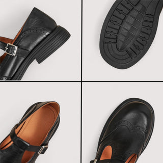 Buckle Mary Jane Shoes in Black — VerolynBoutique