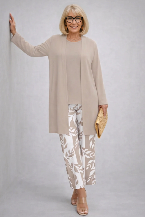 Verolyn printed wide-leg trouser three-piece set