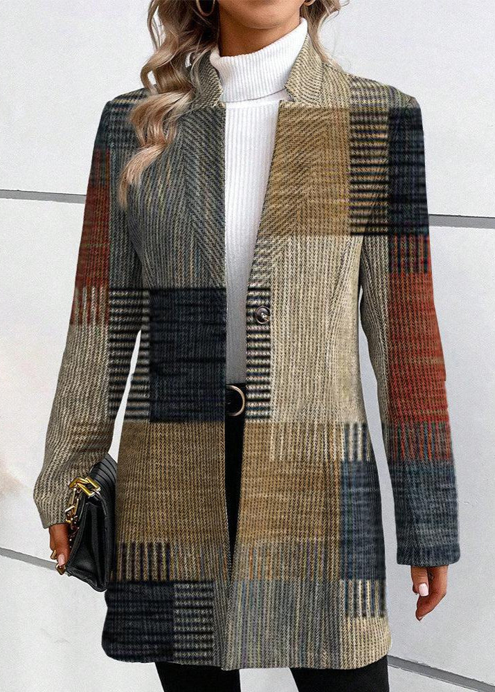 Textured Patchwork Print Blazer in Multicolour — VerolynBoutique