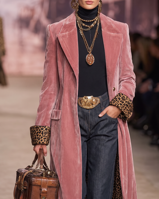 Verolyn leopard-lined long tailored coat – view 4