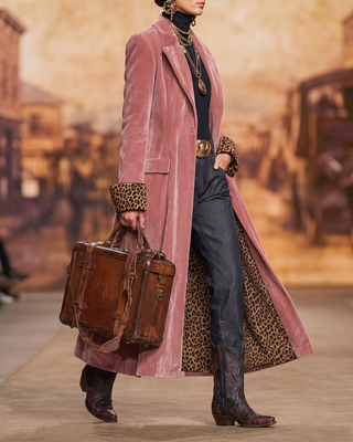 Verolyn leopard-lined long tailored coat – view 5