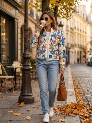Verolyn botanical garden zip cardigan – view 8