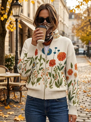 Verolyn wildflower meadow zip cardigan – view 2