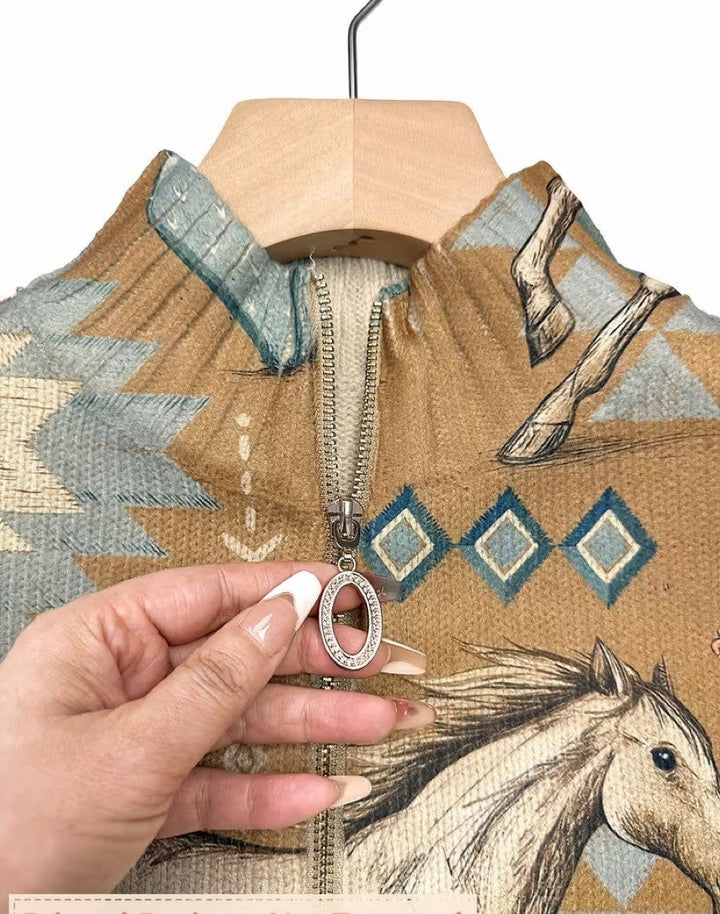 Verolyn desert horse zip cardigan – view 3