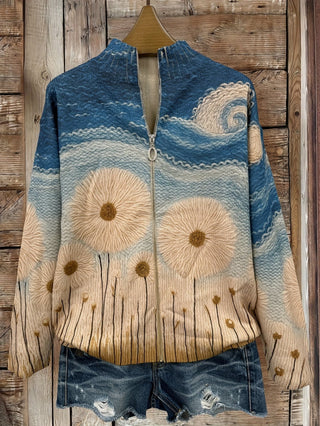 Verolyn sunflower meadow zip cardigan – view 2