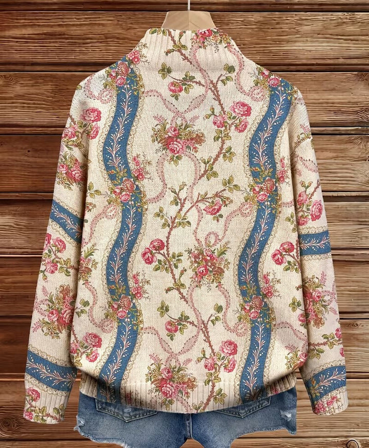 Verolyn climbing rose ribbon zip cardigan – view 9