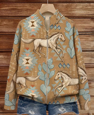 Verolyn desert horse zip cardigan – view 2