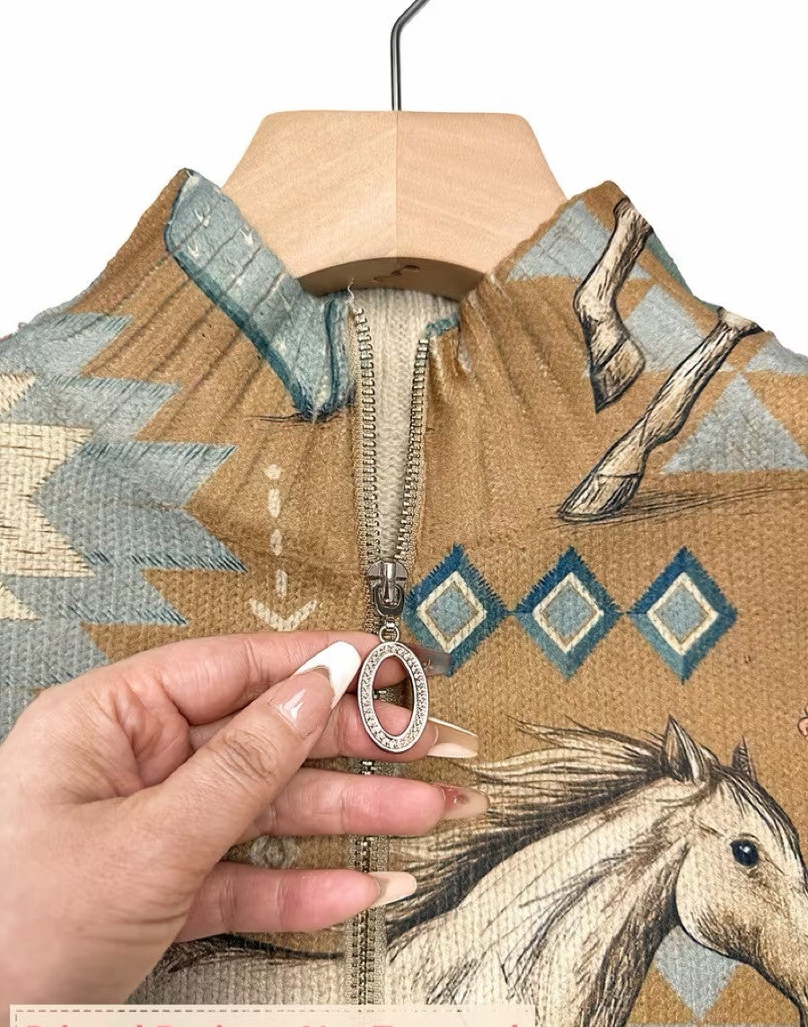 Verolyn desert horse zip cardigan – view 8