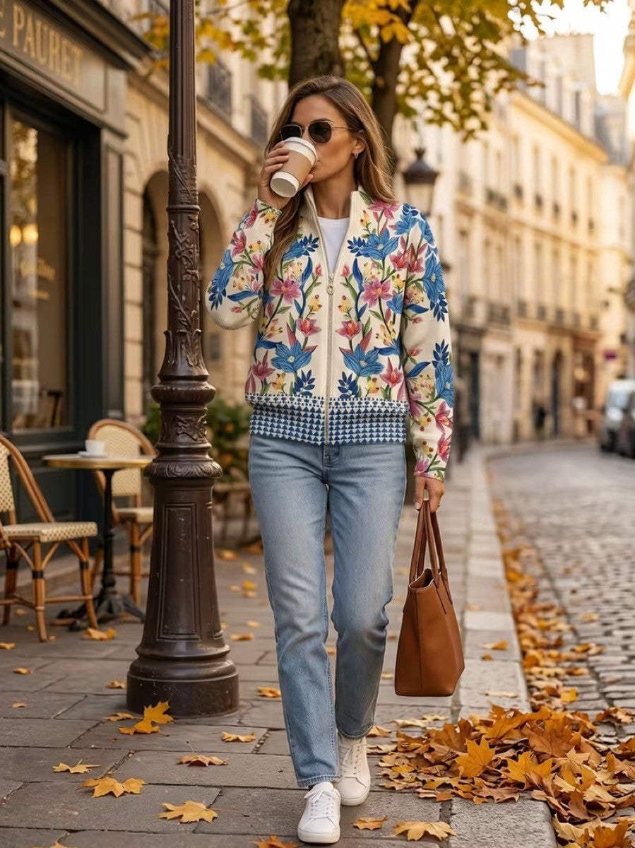 Verolyn botanical garden zip cardigan – view 2