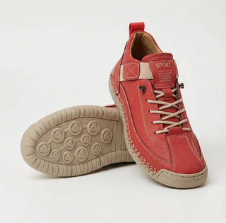 Wide Fit Slip On Sneakers in Red — VerolynBoutique