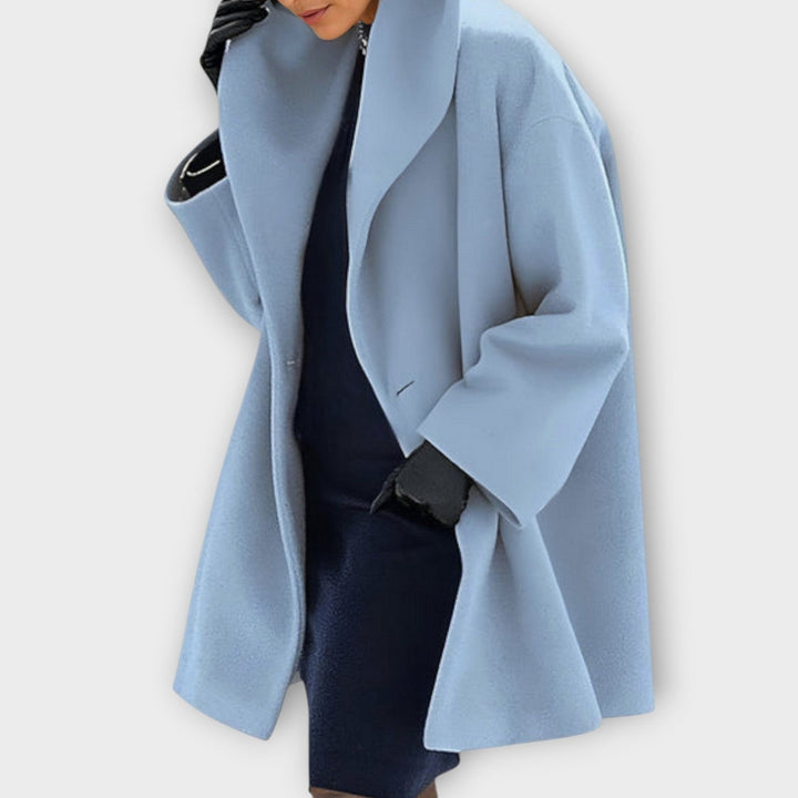 Oversized Collar Swing Coat in Blue — VerolynBoutique