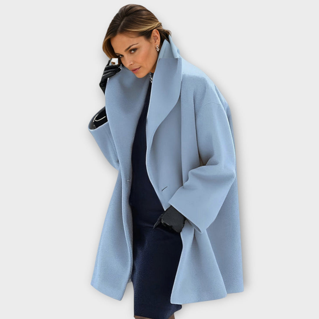 Shawl Collar Windproof Coat in Blue — VerolynBoutique