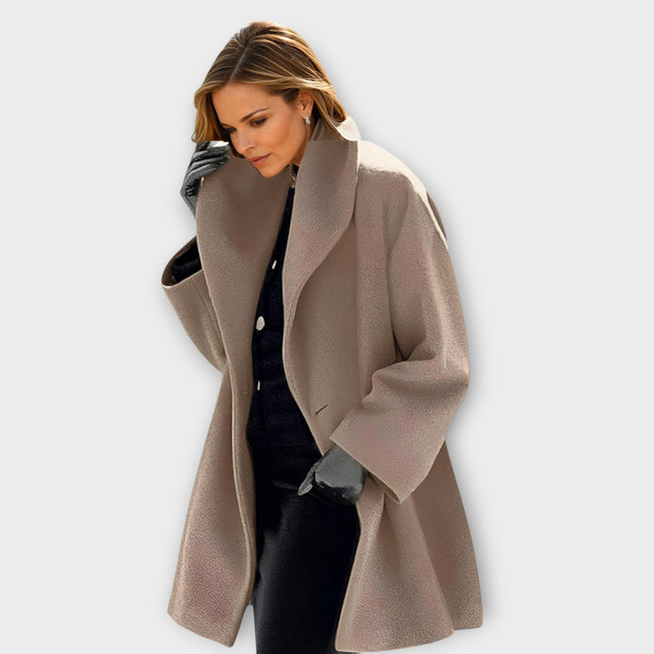 Shawl Collar Windproof Coat in Khaki — VerolynBoutique