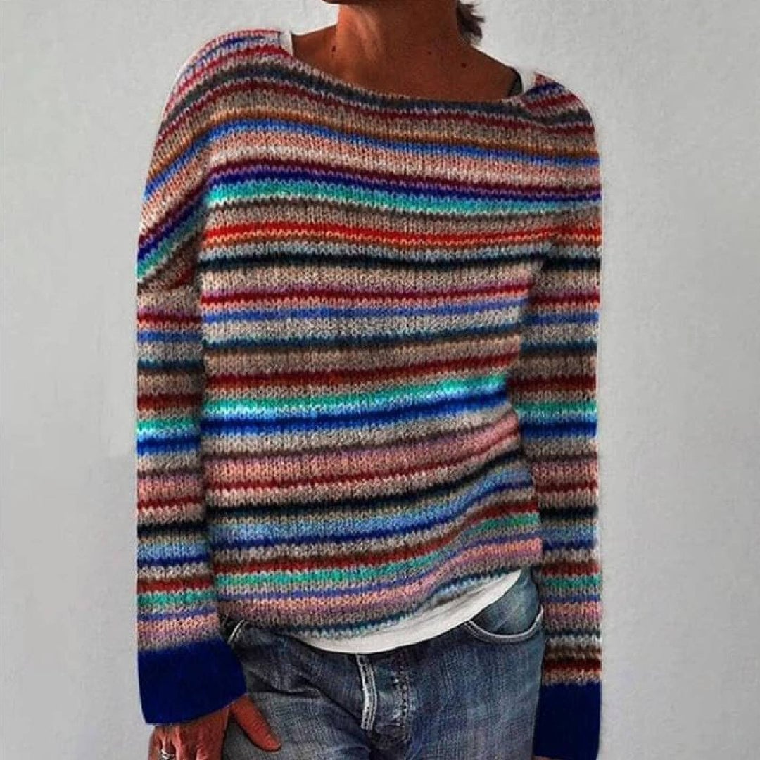 Verolyn jewel tone stripe knit jumper