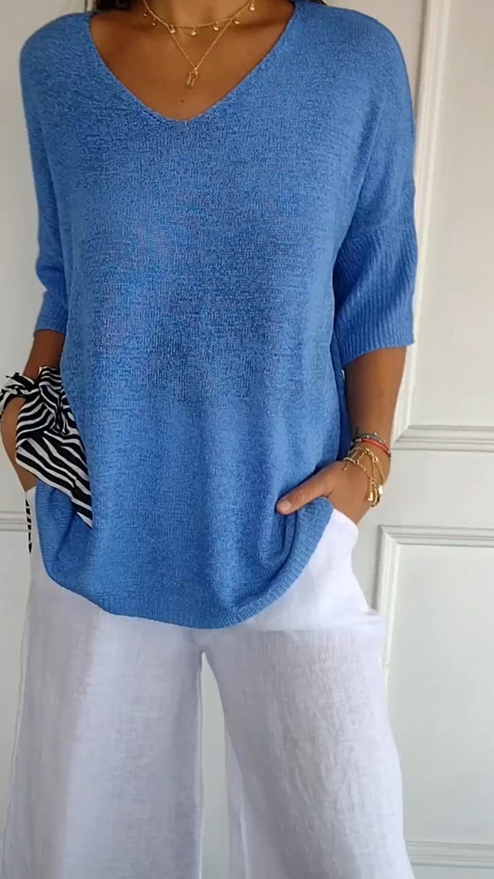 Verolyn - Soft V-Neck Everyday Top