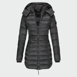 Detachable Hood Longline Puffer Coat in Black — VerolynBoutique