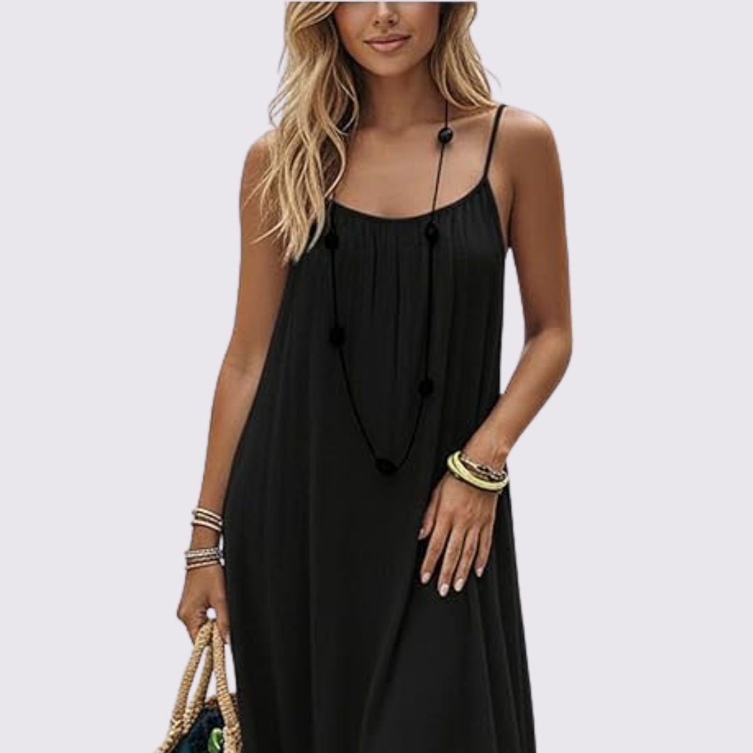 Backless Tie Dress in Black — VerolynBoutique