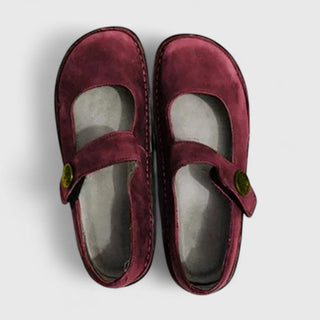 Cushioned Touch-Fasten Mary Janes in Green — VerolynBoutique