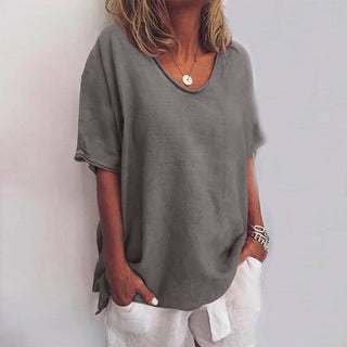 Loose Fit Crew Neck Top in Charcoal — VerolynBoutique