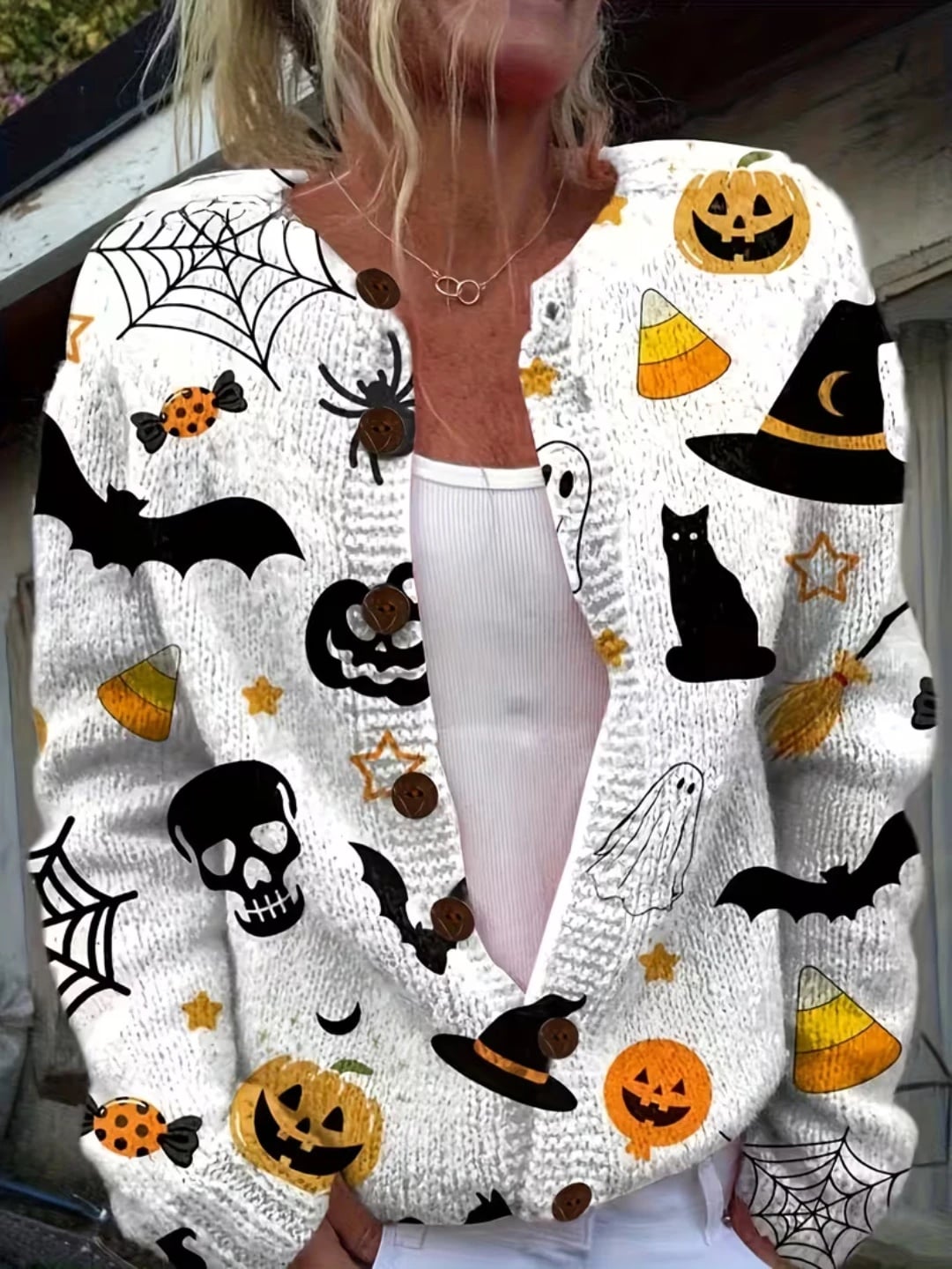 Verolyn misty mansion halloween cardigan