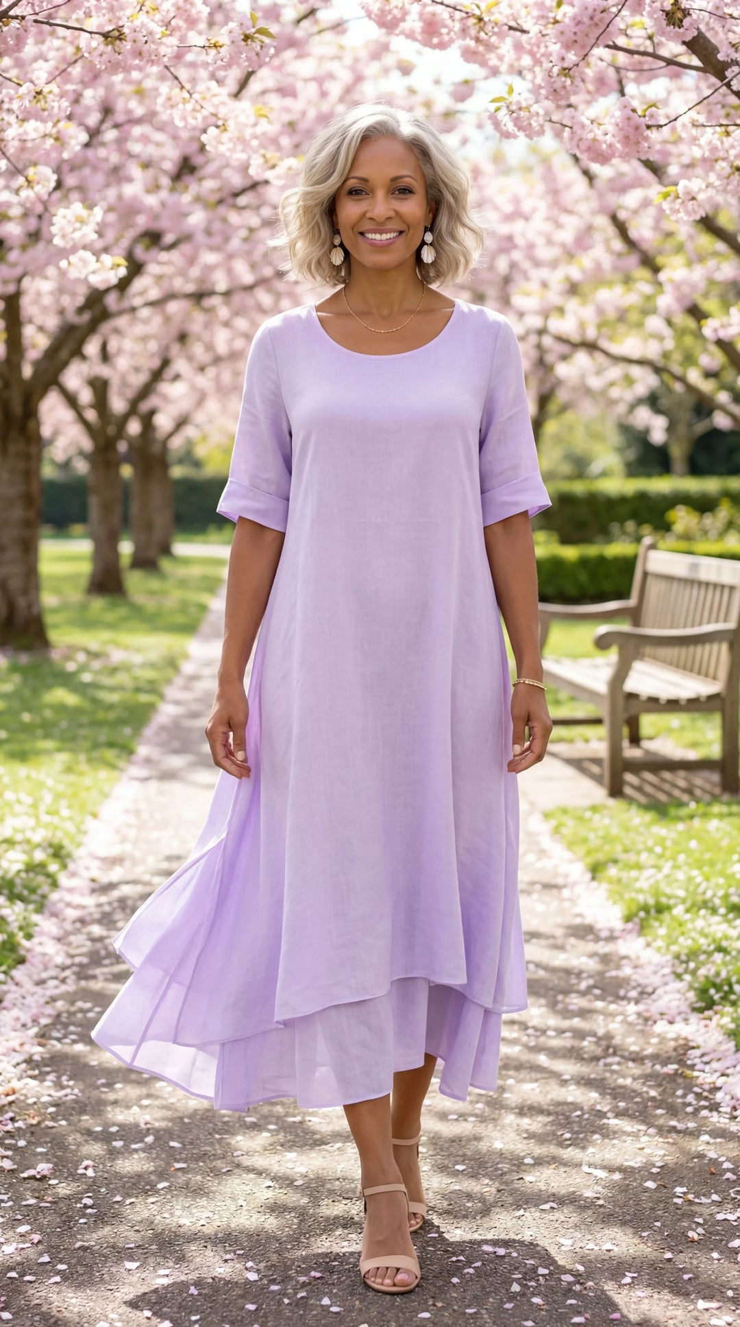 Layered Hem Relaxed Maxi Dress in Pink — VerolynBoutique